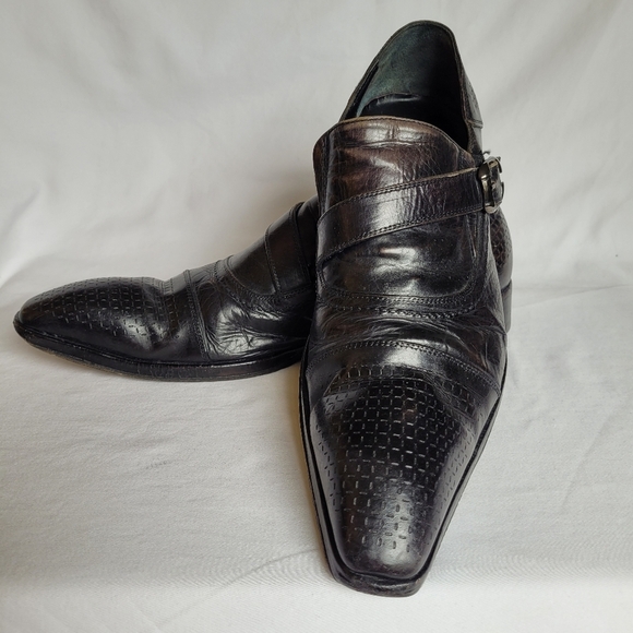 Jo Ghost Distressed Italian Leather Black Slip On Loafers Shoes Size 40 READ - Picture 3 of 12